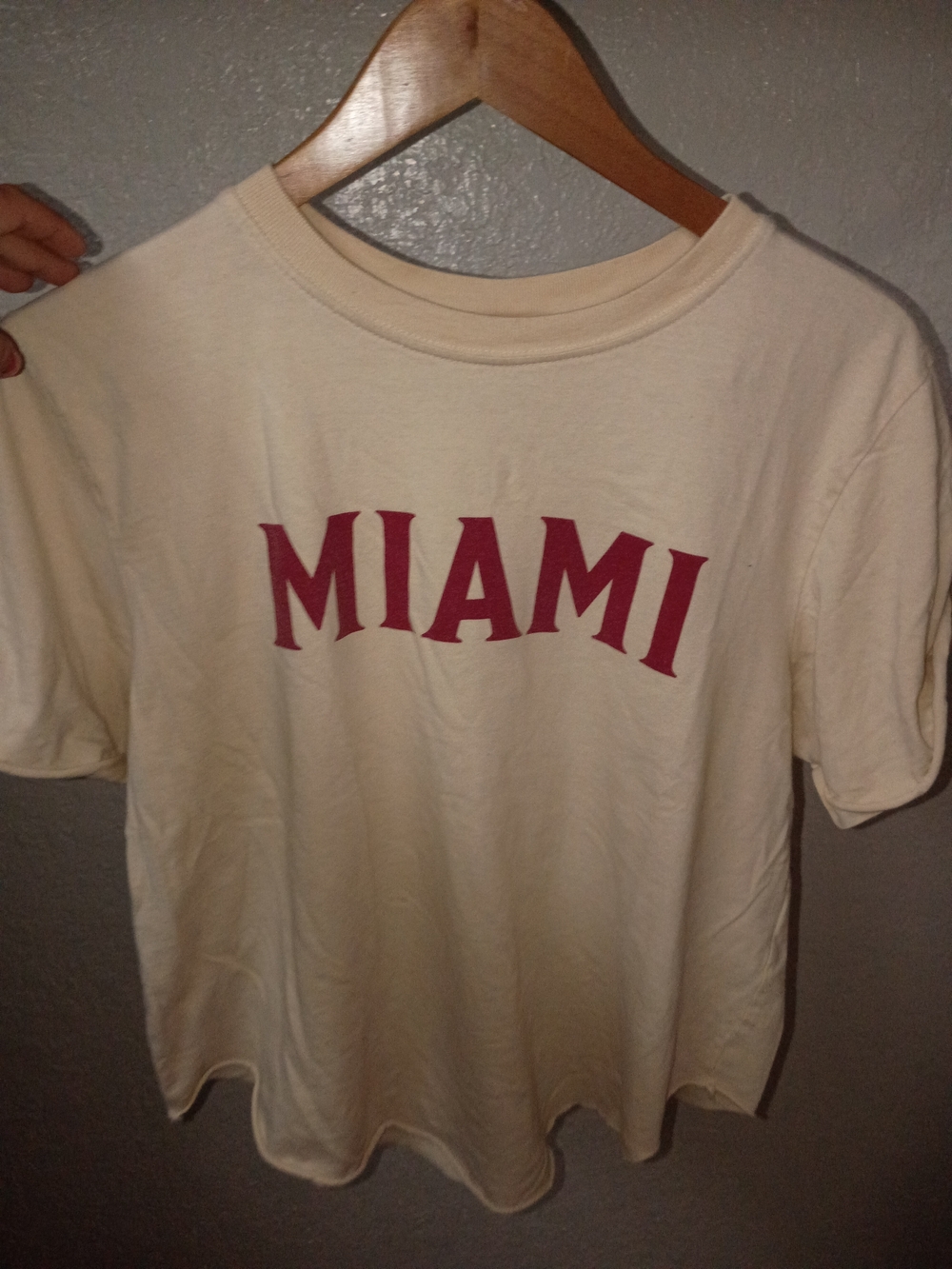 Miami Graphic Tee - Cream with Red Lettering